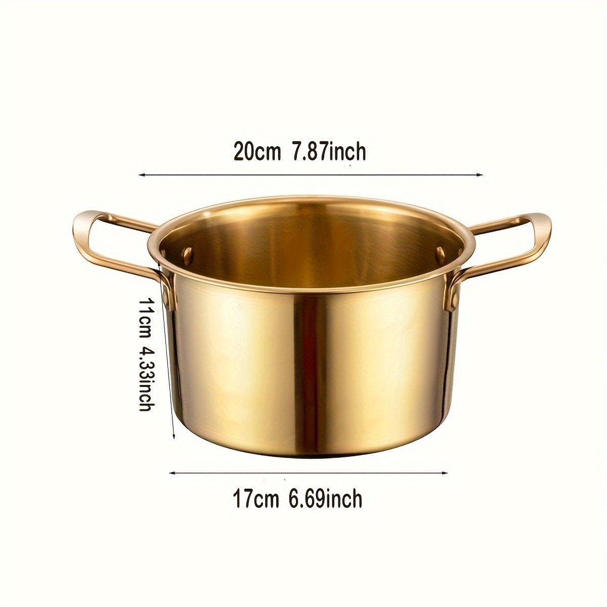 Color ME! 10in Stainless Steel Everyday Pan Me Korean Noodle Ramen Pot  Small Stockpots Pasta Pots Stir Fry Omelet Paella Pans for Home and Outdoor