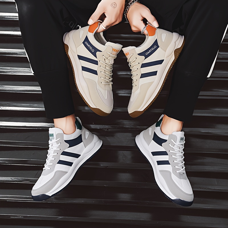 zapatillas deportivas casuales transpirables para hombres, zapatillas antideslizantes de moda con   de goma y parte   de tela, estilo de ocio, otoño,  , xia, invierno detalles 0