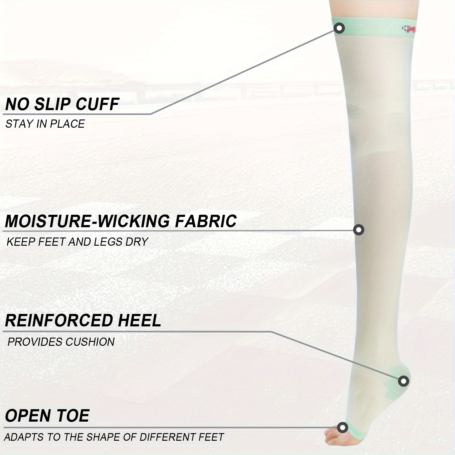 Thigh Compression Stockings Open Toe Varicose Veins Socks - Temu