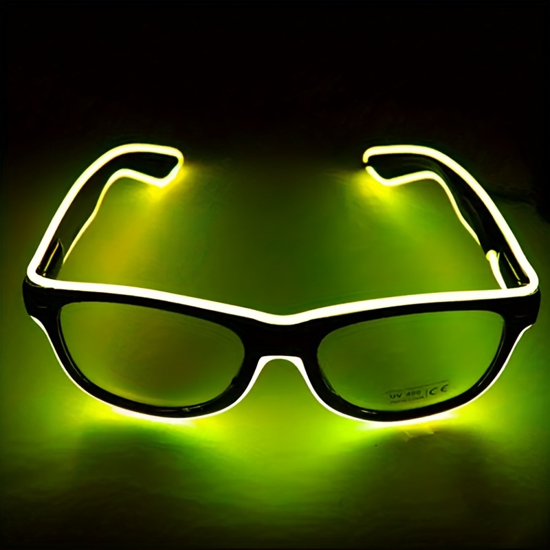 Glow Led Neon Sunglasses Women Men Light Up Led El Wire Rave - Temu