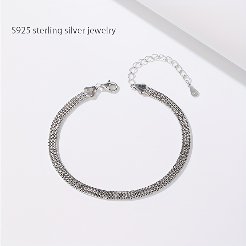 Men Chain Bracelet 925 Sterling Silver Bangle Hand Chains Man Link  Bracelets 1Pc