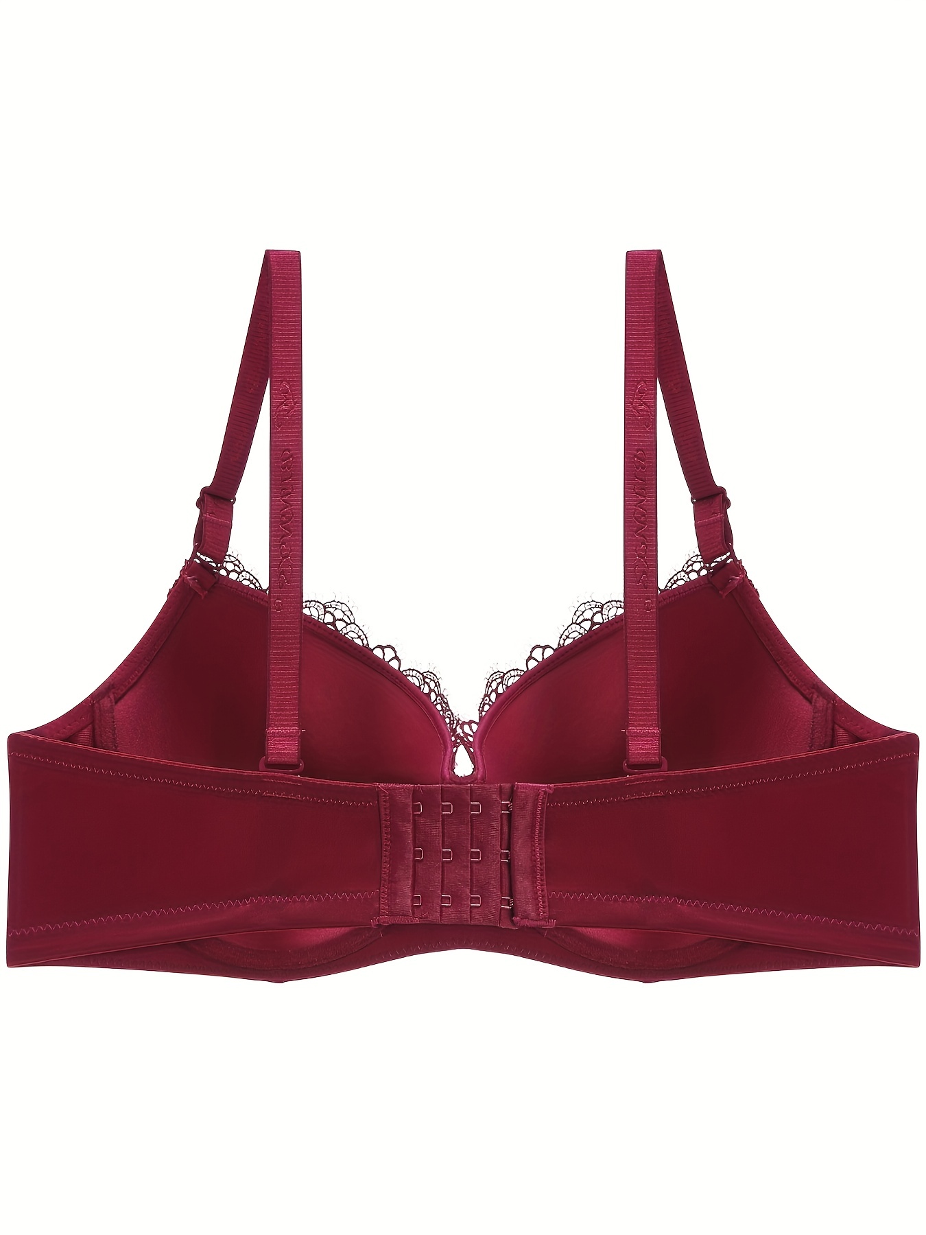 Plus Size Elegant Bra Women's Plus Solid Contrast Mesh Hook - Temu