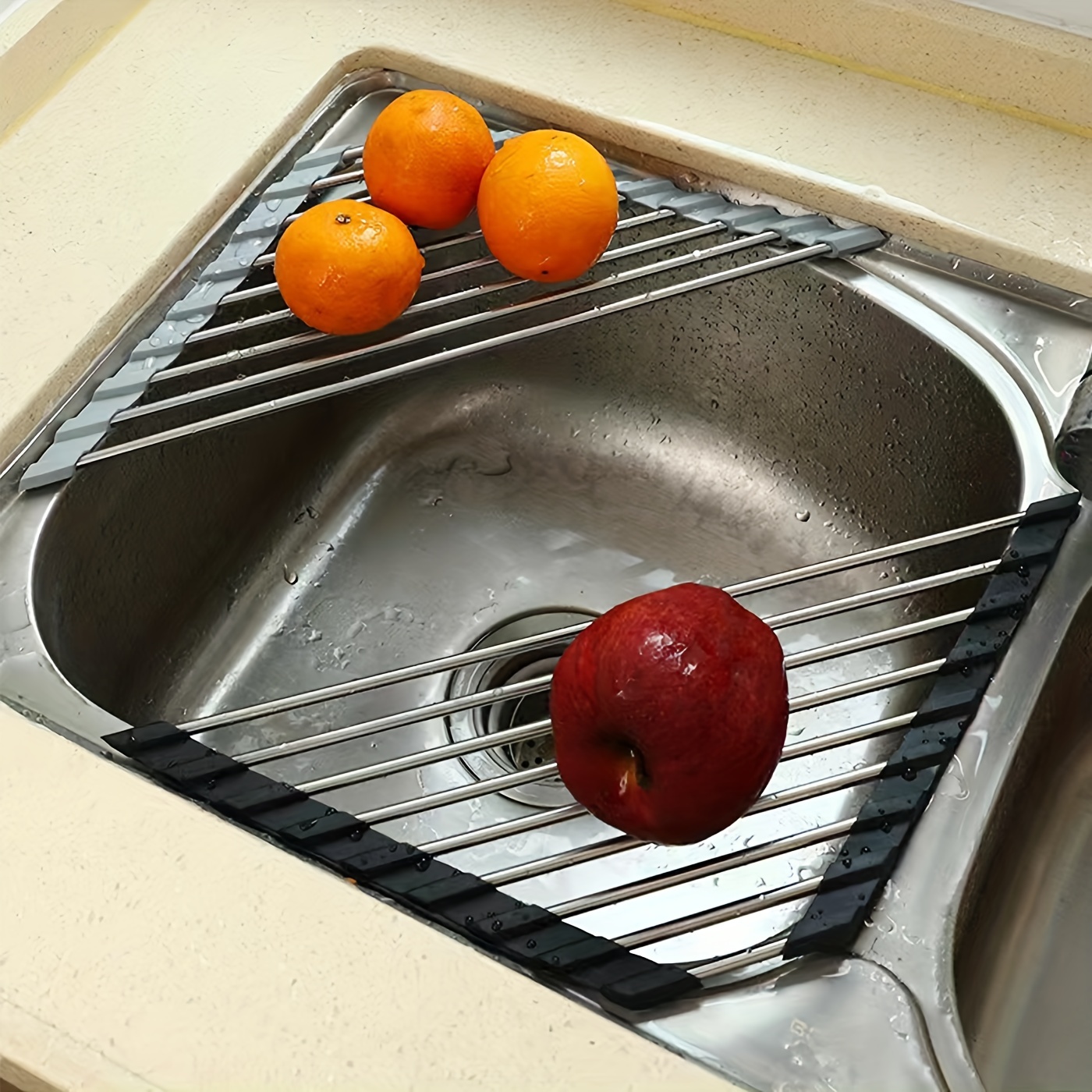 Stainless Steel Foldable Dish Drying Rack Over Sink Corner - Temu