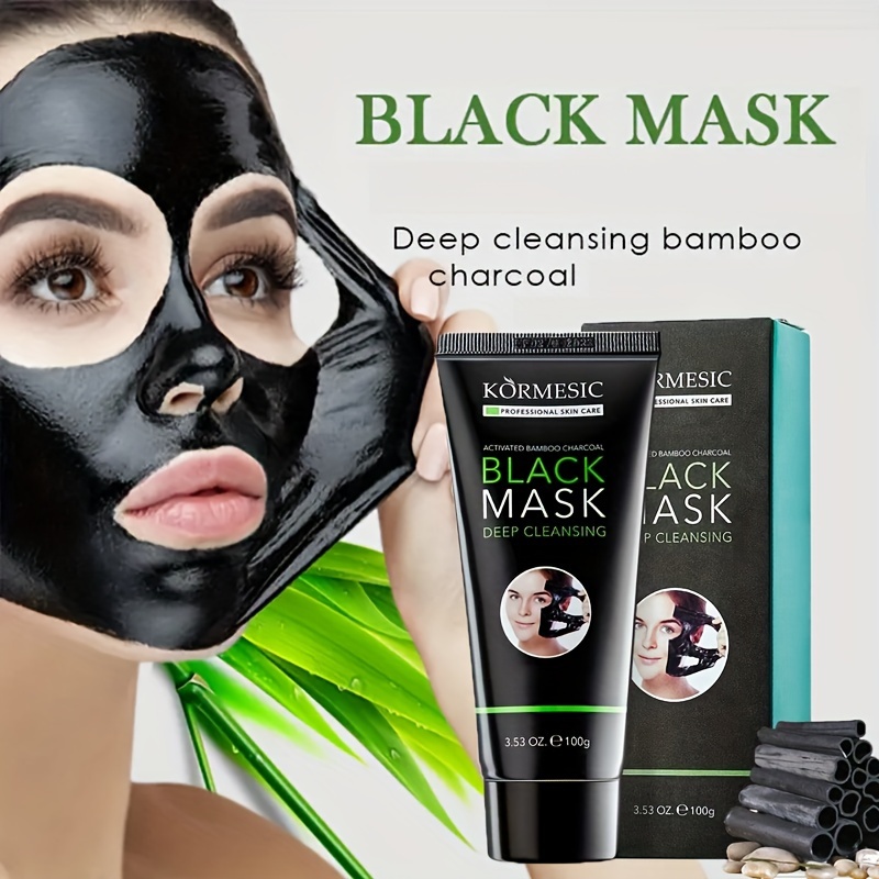 Mascarilla Removedora de Puntos Negros Peel Off Facial Black Mask,  Mascarilla de Carbón de Bambú Purificante para la Nariz y el Rostro, Acné,  Limpieza
