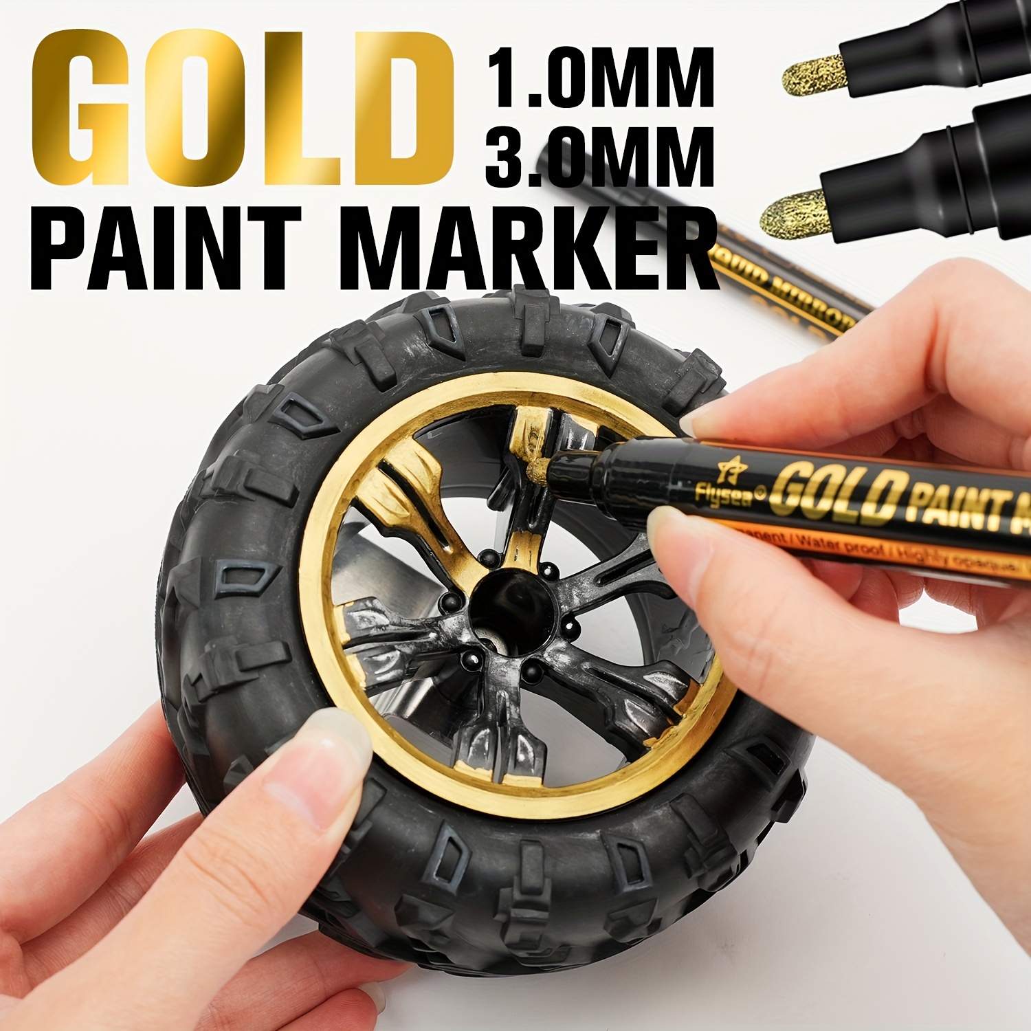 Liquid Mirror Chrome Marker Set: 5pcs Gold Permanent Art Liquid