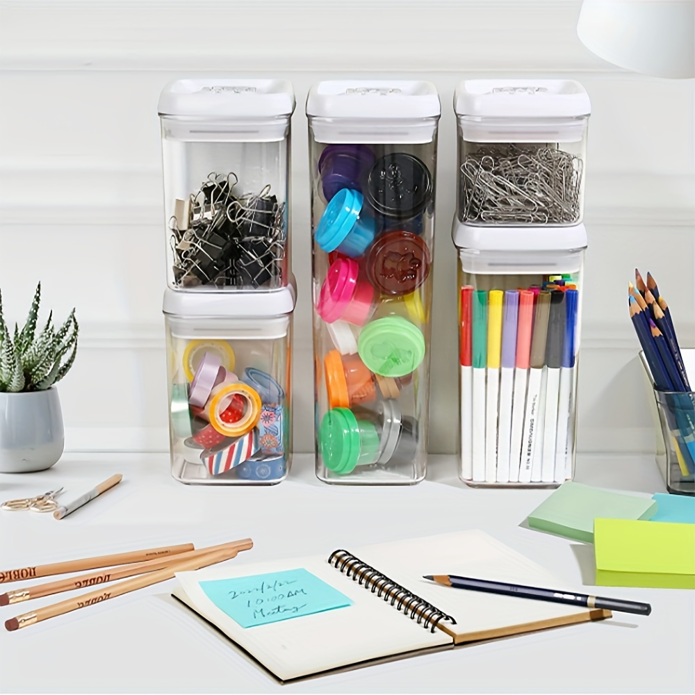 3pcs Food Storage Container Set With Seal Lid Stackable Organizer