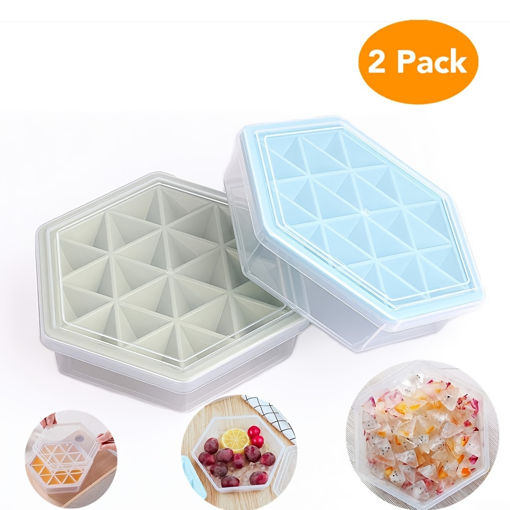 Bpa free Silicone Ice Cube Tray With Lid And Bin Stackable - Temu