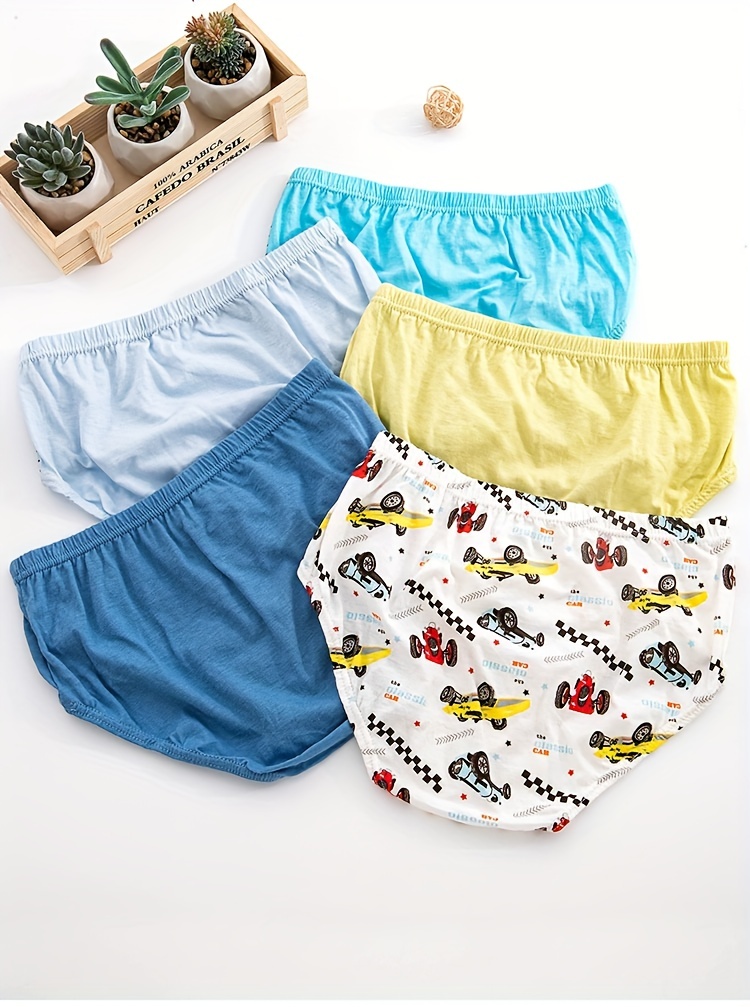 4pcs Boy's Cotton Briefs, Cartoon Pattern Breathable Panties, Kid's  Underwear