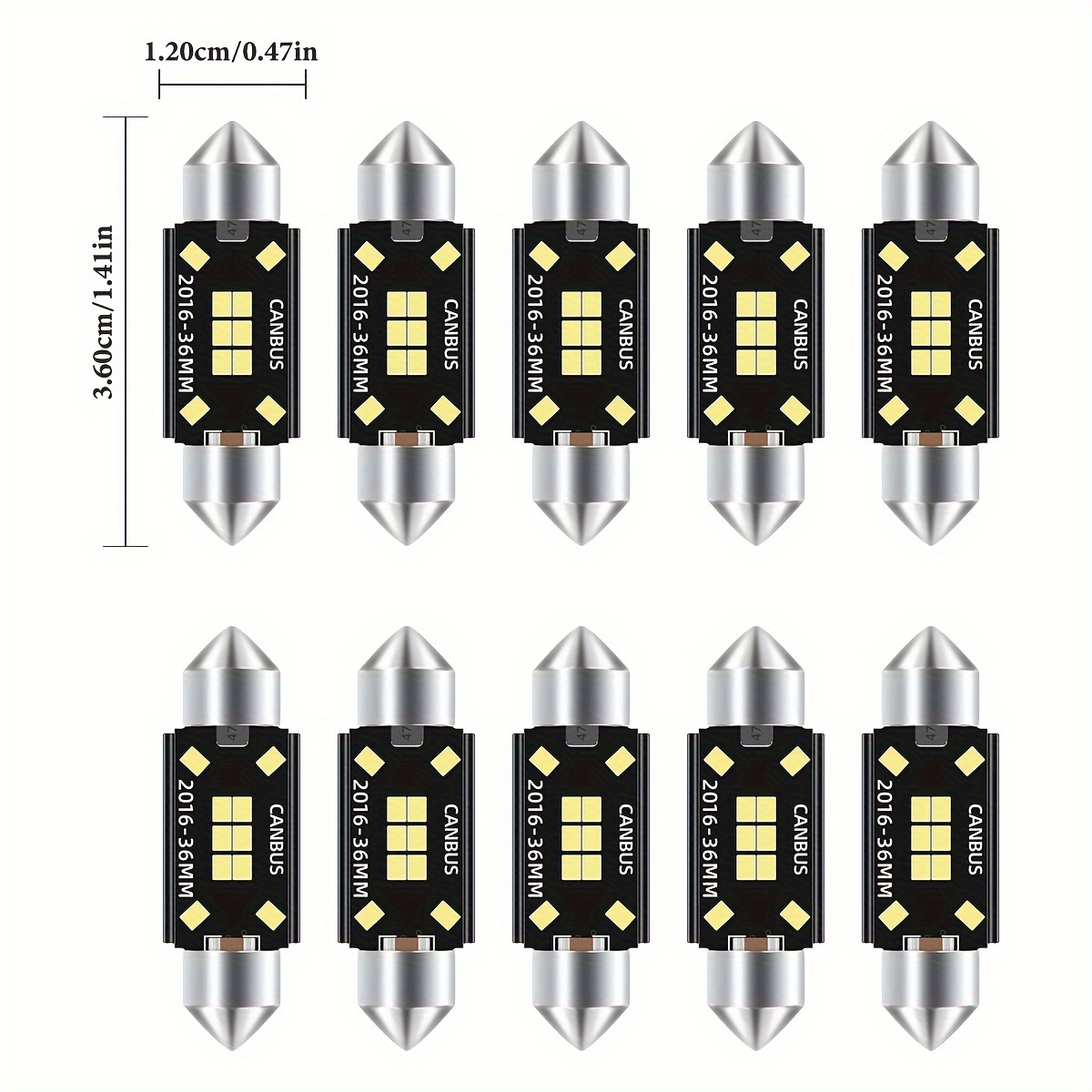 C5W C10W LED Bulbs Canbus Festoon 31MM 36MM 39MM 41MM 2016 Chip