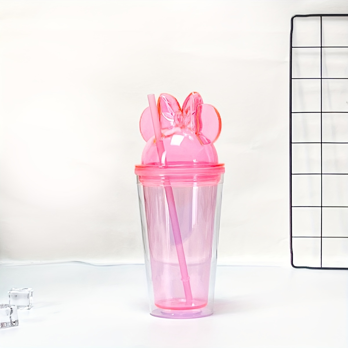 Cute Tumbler With Dome Lid And Straw Double Walled Plastic - Temu