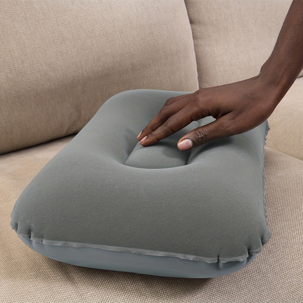 1 Pieza De Almohada Inflable De Tela Flocada, Protector De Cintura  Portátil, Protector De Cuello, Almohada Para Dormir Para Viajes Al Aire  Libre, Camping, Compra Las Últimas Tendencias