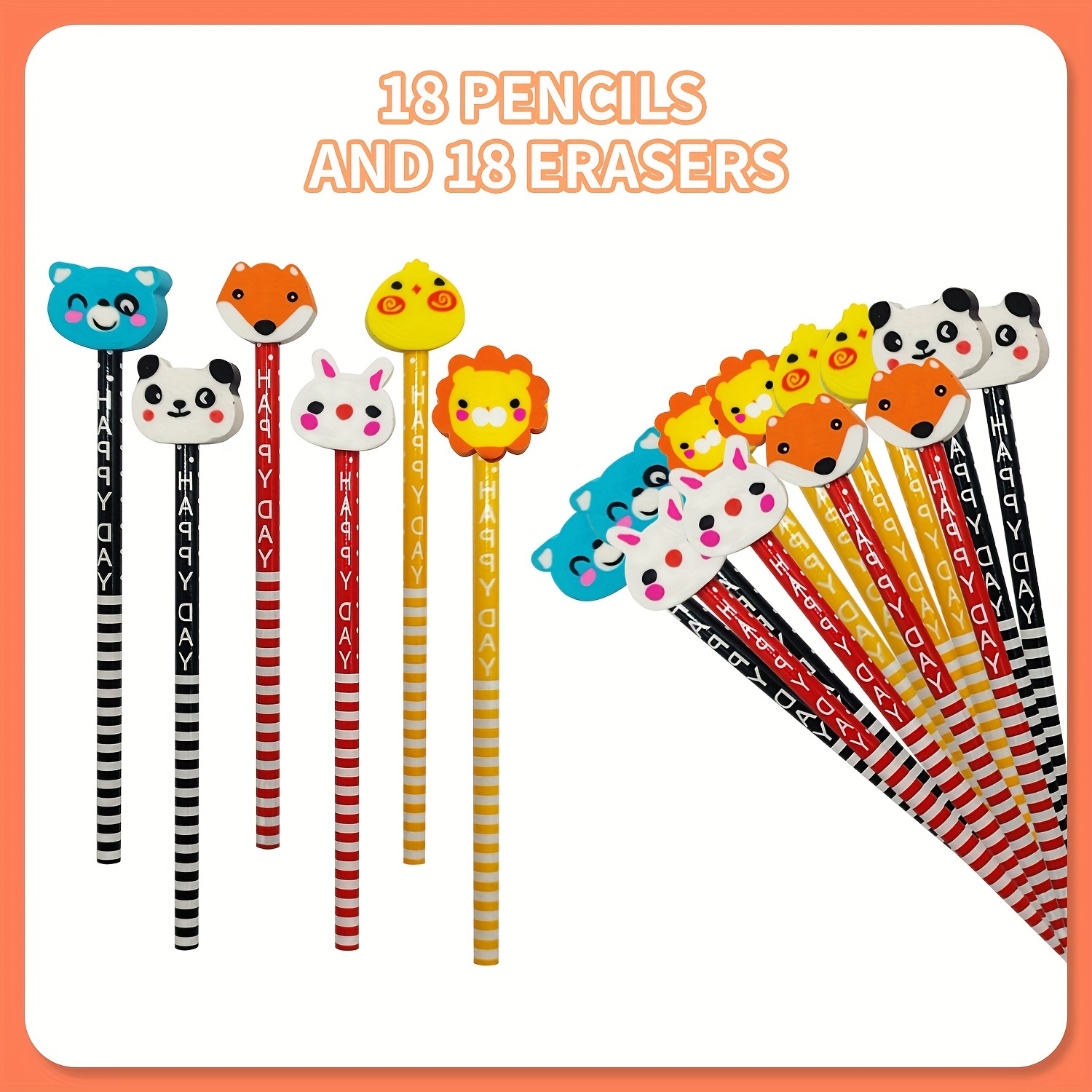 Pencils Hb Graphite Pencils Wood Pencils Eraser Cute Pencil - Temu