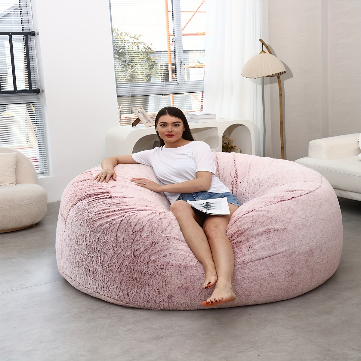 Lounge Pug Coral Pink Giant Bean Bag Sofa Mega Mammoth UK Beanbag Cord– Big  Bertha Original IE