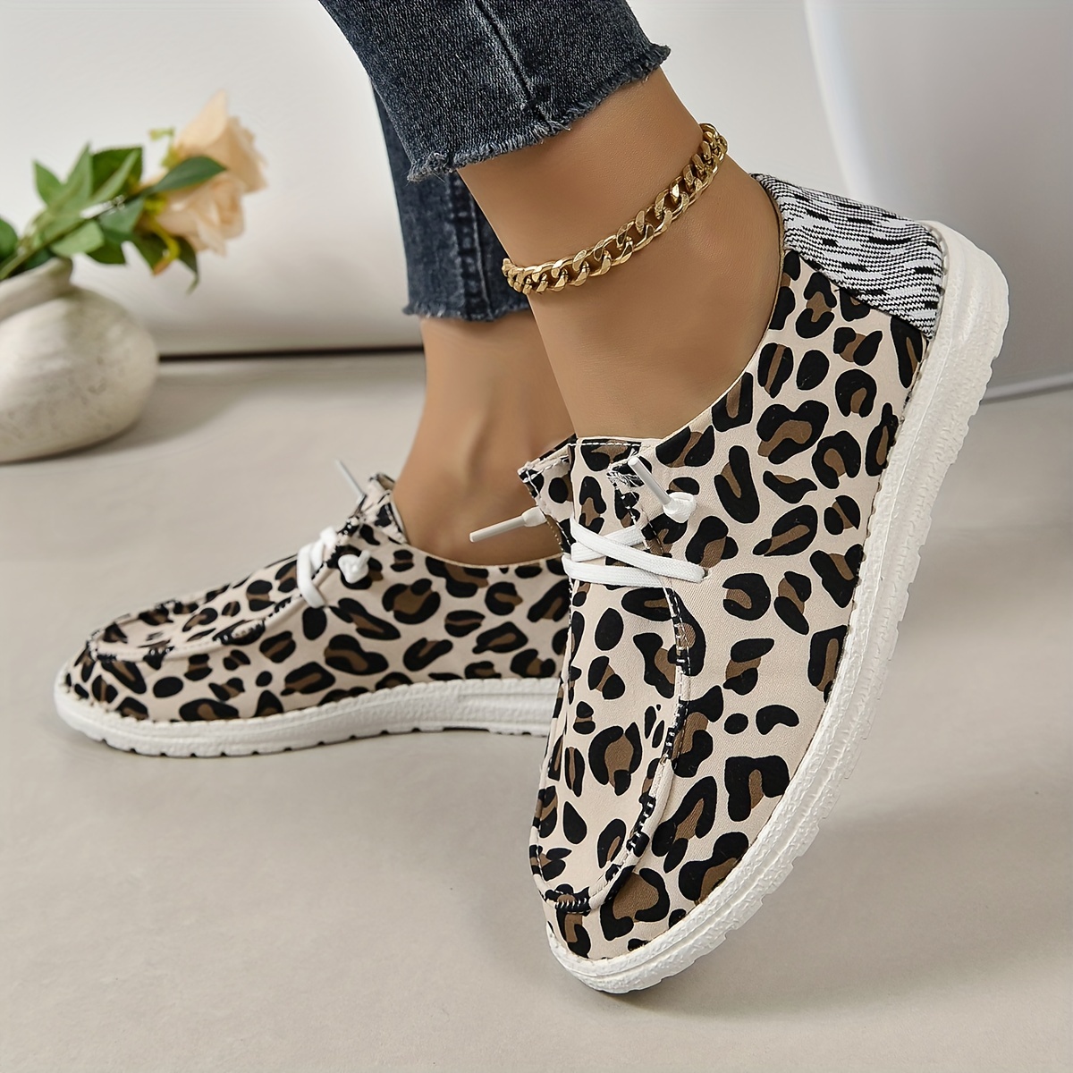 Leopard Pattern Casual Flats Women S Slip Lightweight Flat Temu Australia 5794