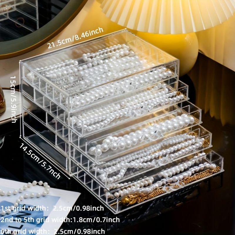 organizador elegante joyería cajones transparentes Temu