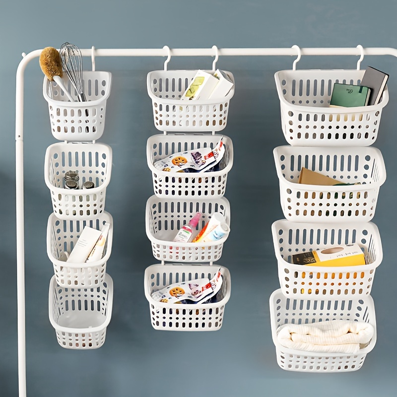 Three-layer Hanging Basket With Soap Holder, Silvery Bathroom Storage  Shelf, Height Adjustable Shower Supplies Organizer Basket, Bathroom  Accessories, Organizer Supplies - Temu