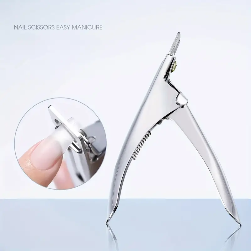 Silvery Stainless Steel U Type Nail Tips Nail Clipper, Edge Cutters, False  Nail U Word Cutting For Round/Square Fake Nail Tips Tool