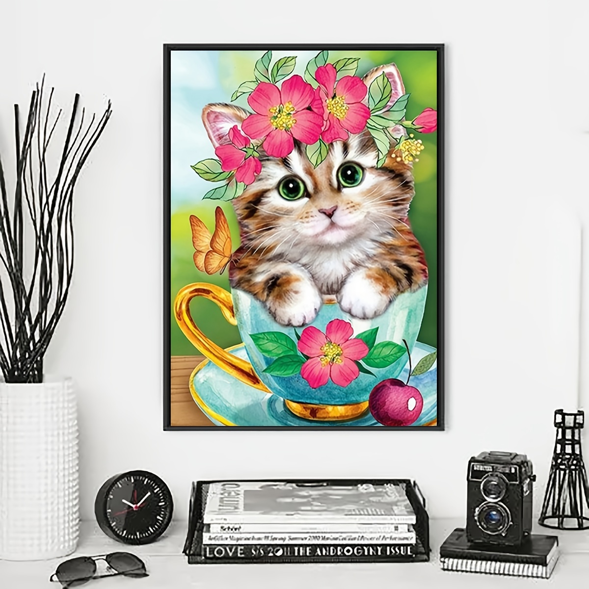 Glitter Crystal Cat Acrylic Diamond Painting Kit Diy - Temu