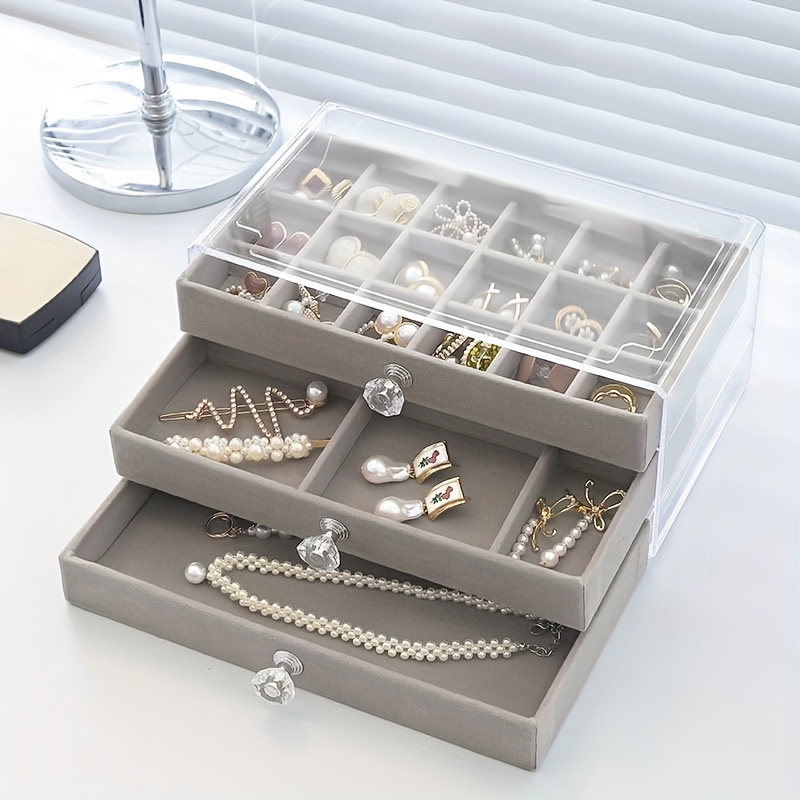 Acrylic Jewelry Organizer Earring Ring Storage Holder Clear - Temu Republic  of Korea