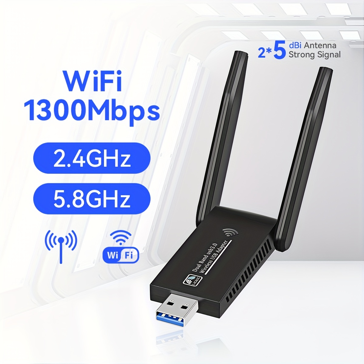 Mini Adaptateur Wifi Usb 1300mbps, Carte Réseau Lan Pour Pc