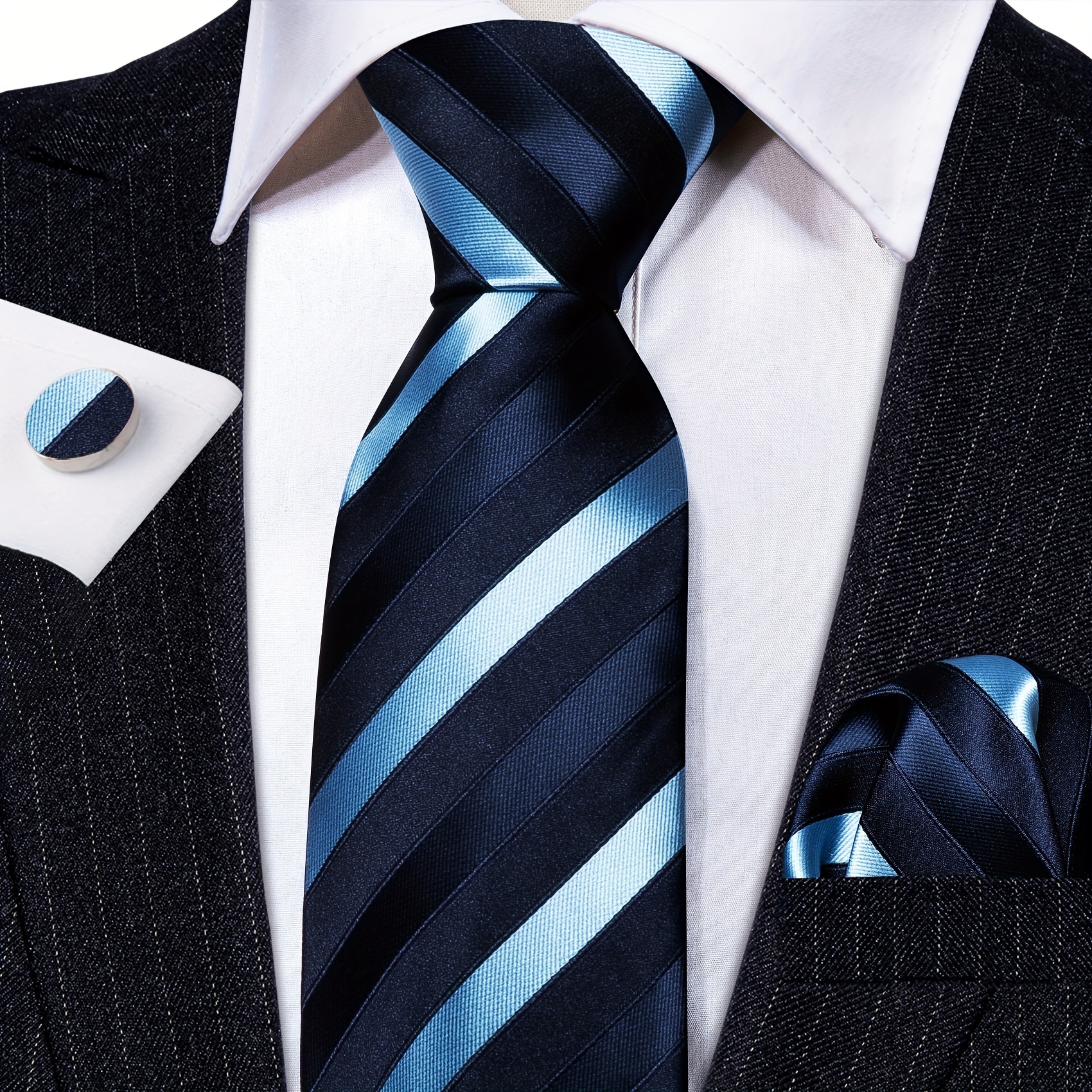 Barry Wang Stripe Necktie Set