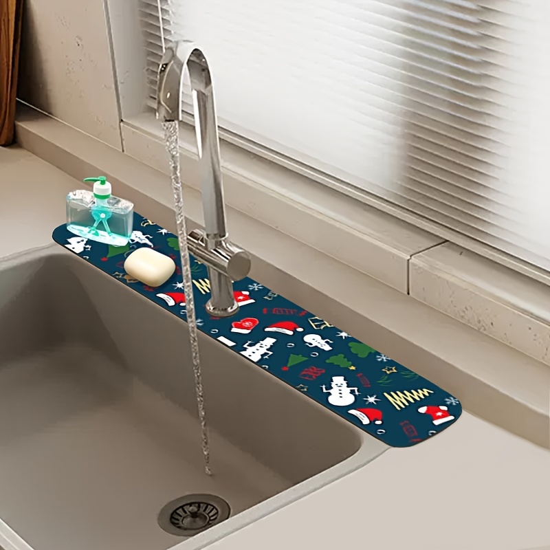 Kitchen Sink Faucet Drain Pad Bathroom Diatom Mud Absorbent - Temu