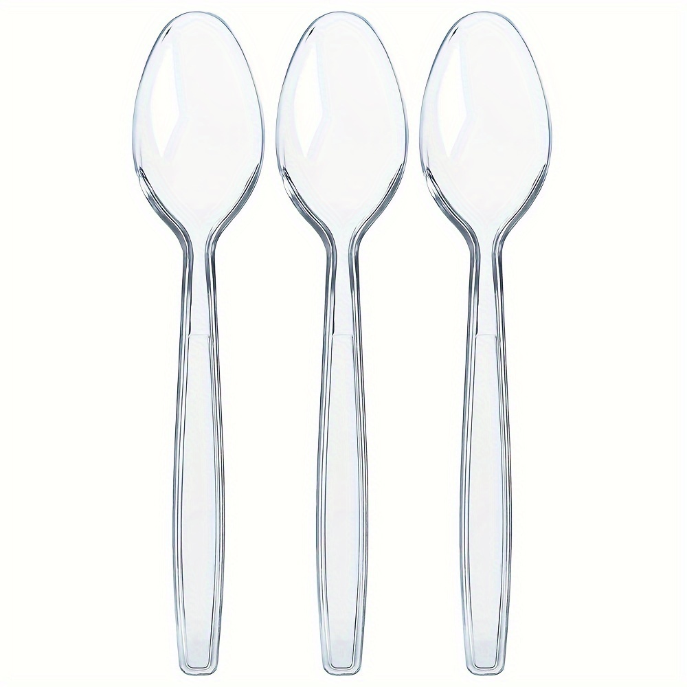 300 Plastic Silverware Set, Clear Plastic Cutlery Set, Disposable Silverware  Set - 100 Plastic Forks, 100 Plastic Spoons, 100 Plastic Knives