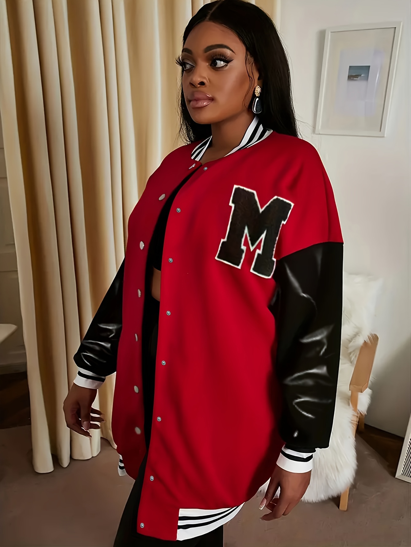 Oversized Varsity Jacket Womens  Varsity Winter Jacket Women