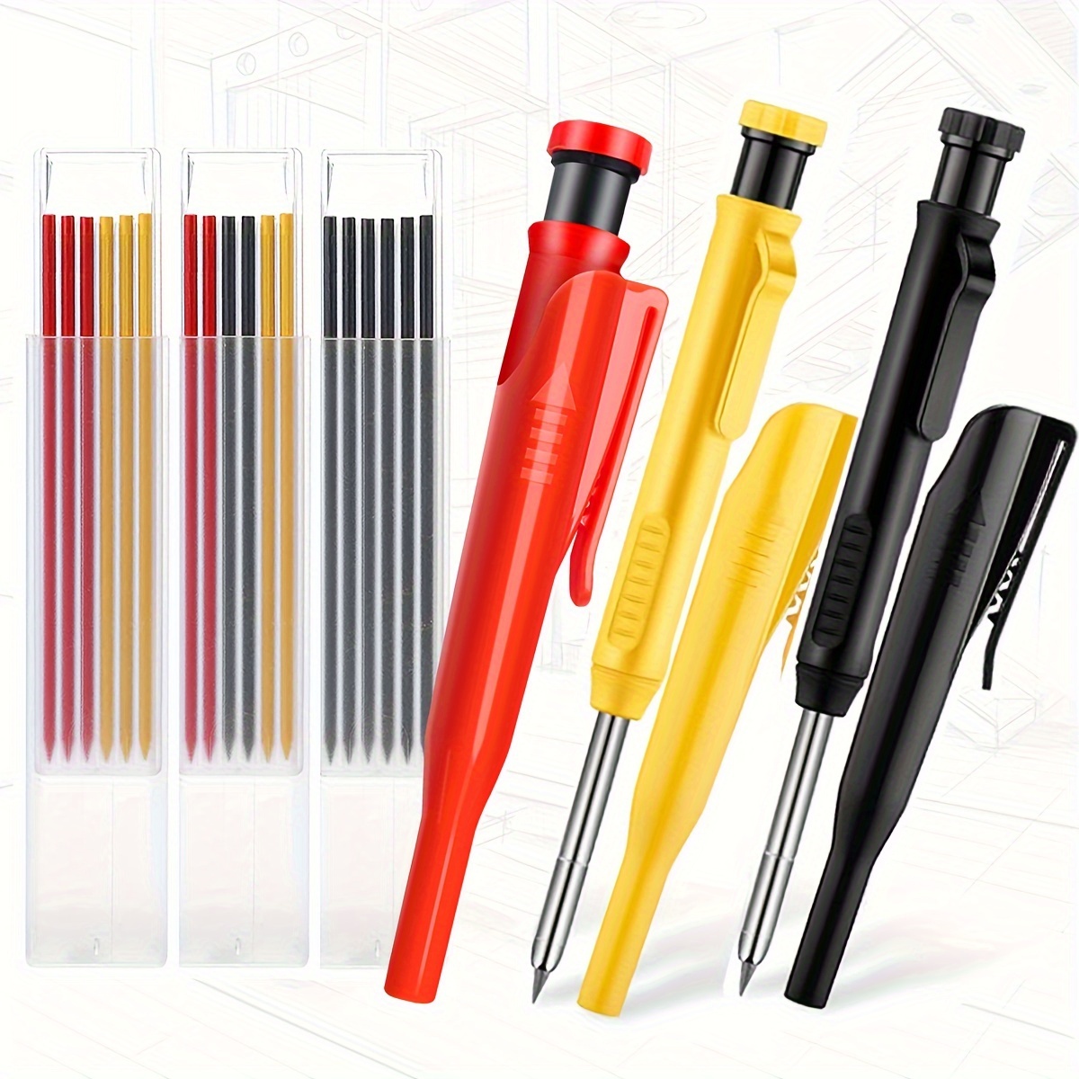 Deep hole movable pen for woodworking Pencil Lead Set 2.8 Marking