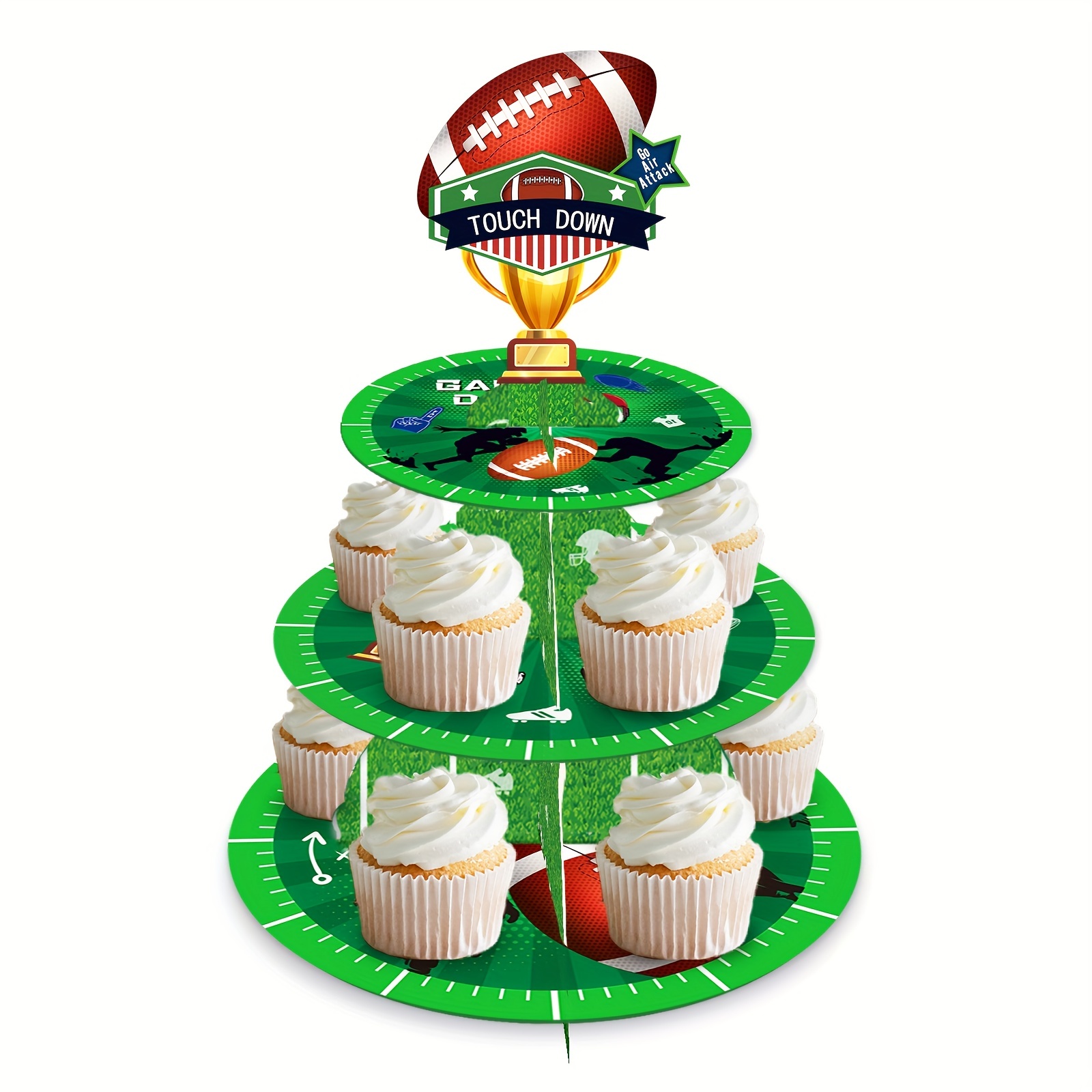  Red Glitter 6pcs Dessert Cupcake Topper and One Football Player Cake  Topper Rugby Ball Trophy Sport Game Day Super Bowl Touchdown Theme Decor  Supplies Boy Girl Happy Birthday Party Decorations 