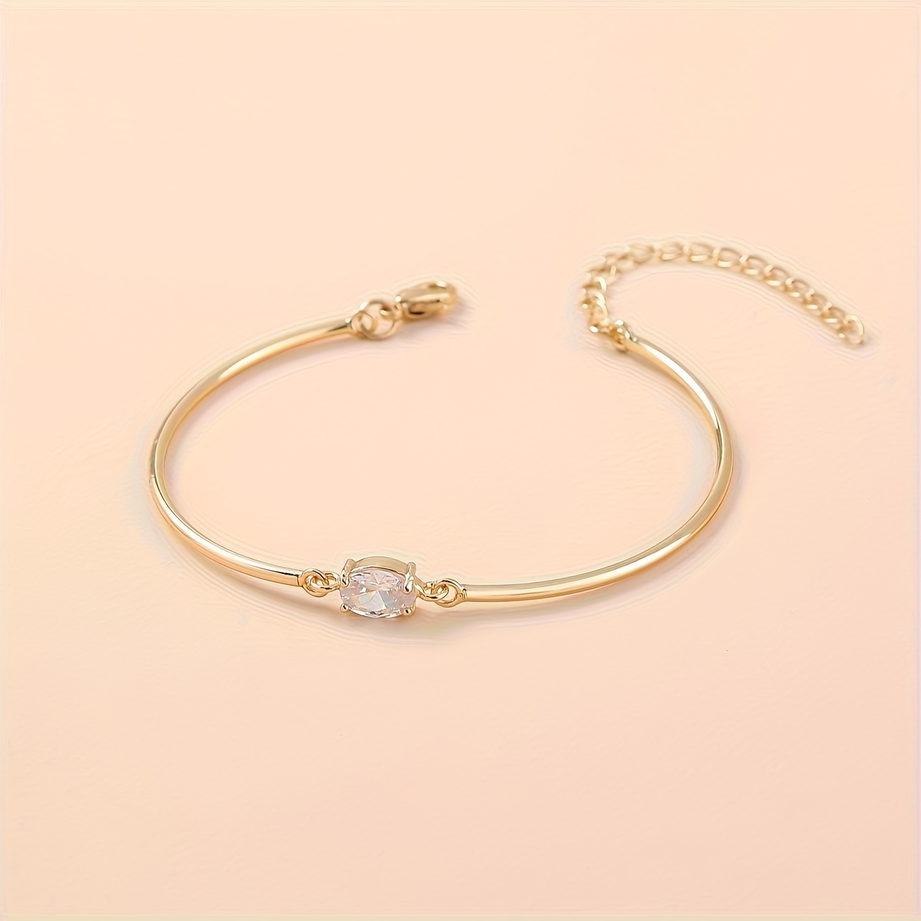 Copper Oval Zirconia Bracelet Classic Style