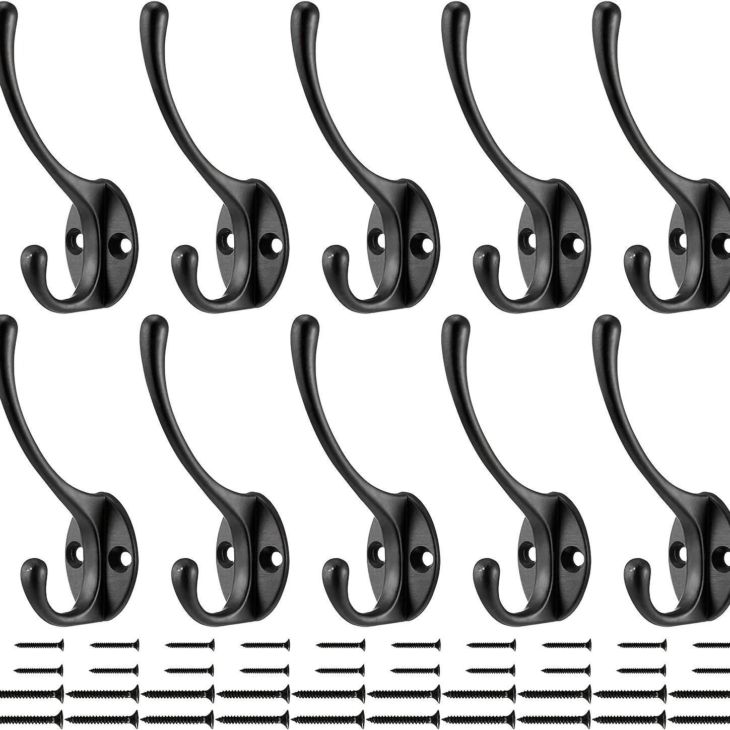 5pcs Decorative Coat Hooks For Wall Mount, Stylish And Sturdy Metal Double  Hooks, Perfect To Hang Your Jackets, Towels Or Hats