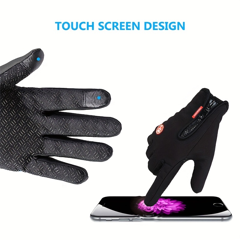 Men Women Winter Warm Windproof Waterproof Thermal Gloves Touch Screen  Mittens