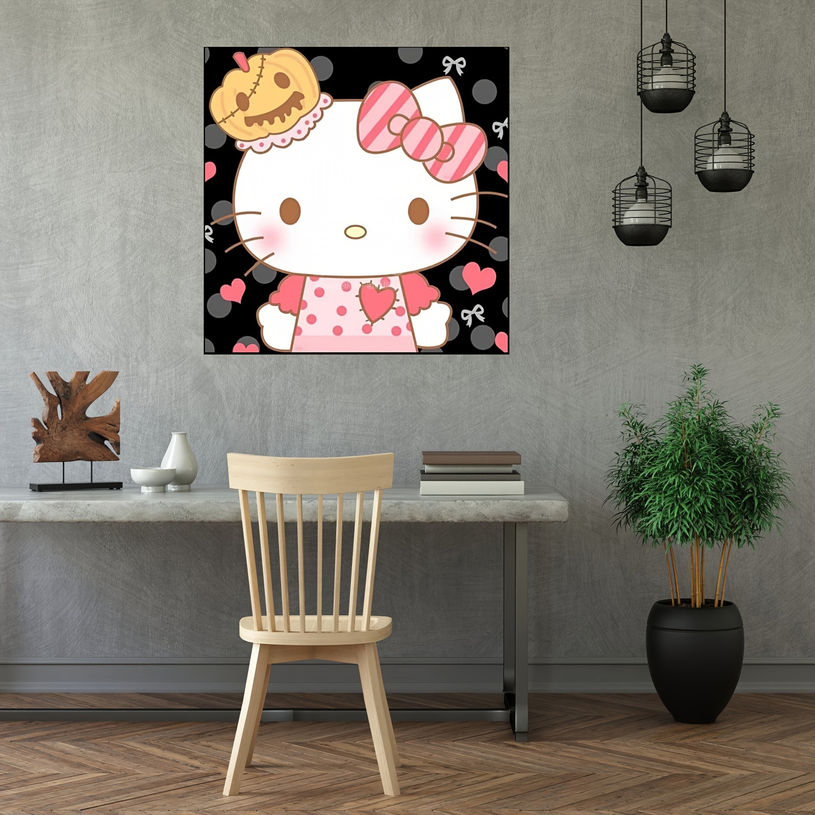 Hello Kitty Poster Take Pictures Poster Wall Art Sticky Poster