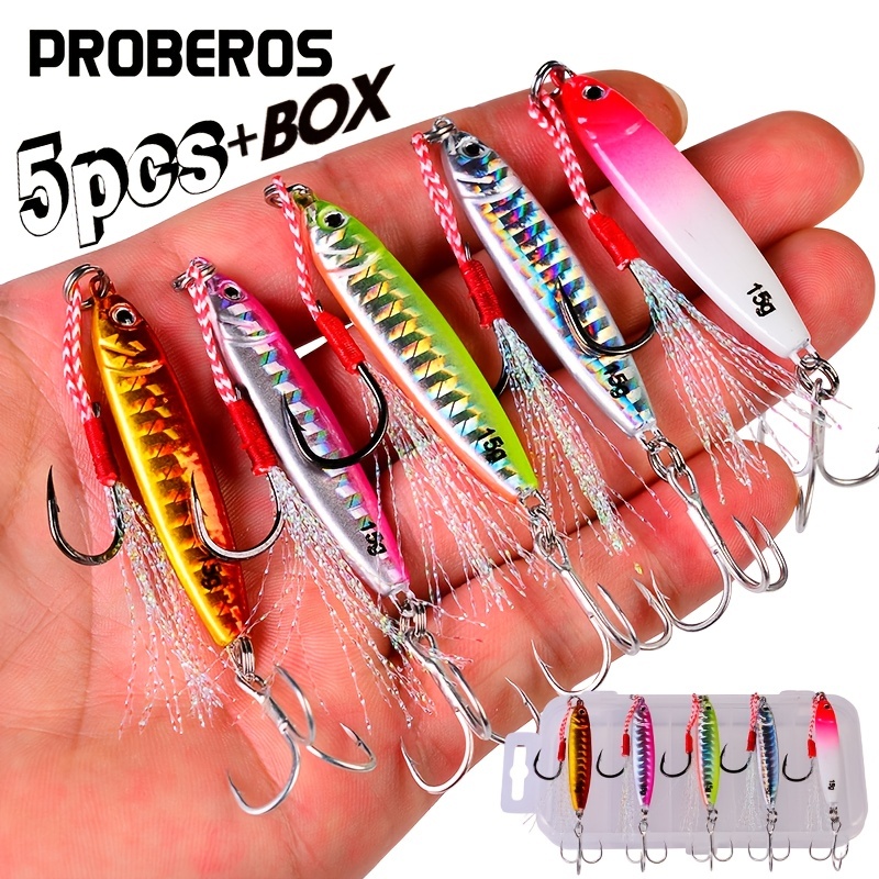 Proberos Fast Sinking Jigging Lure Set 5 Sizes Ideal Trout - Temu