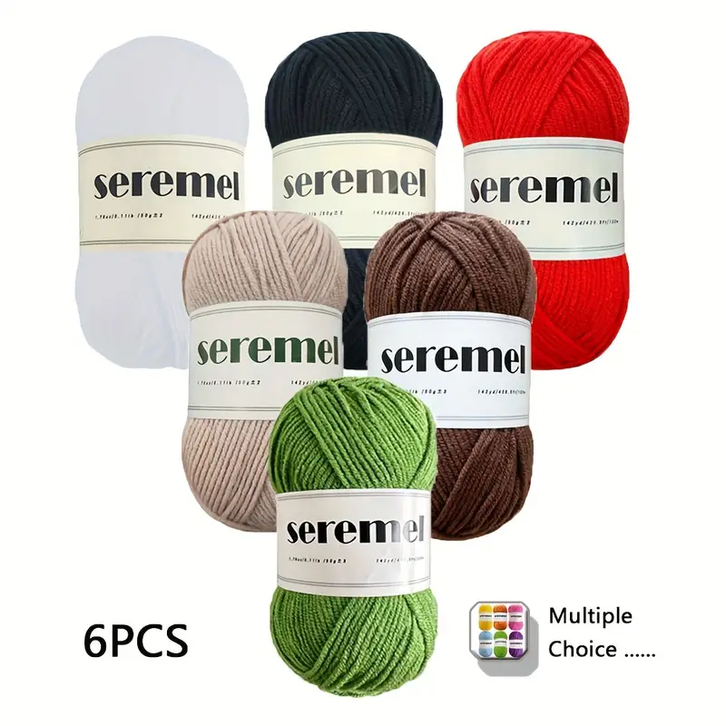 Large Acrylic Yarn 6 Multicolor Soft Yarn Perfect For - Temu