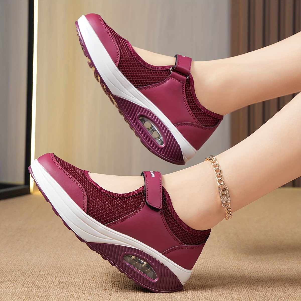 New Women Breathable Fitness Mary Jane Shoes Soft Woven Walking Sneakers  Lightweight Yoga Shoes
