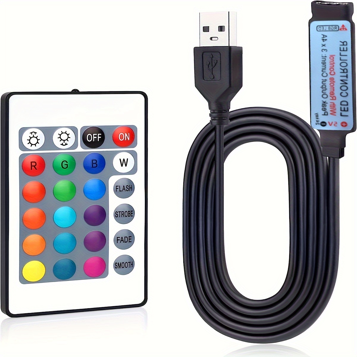 

1pc/2pcs Usb Led Controller, Used For Remote Control Of Smd 5050 2835 3528 4-pin Rgb Led Light Strips
