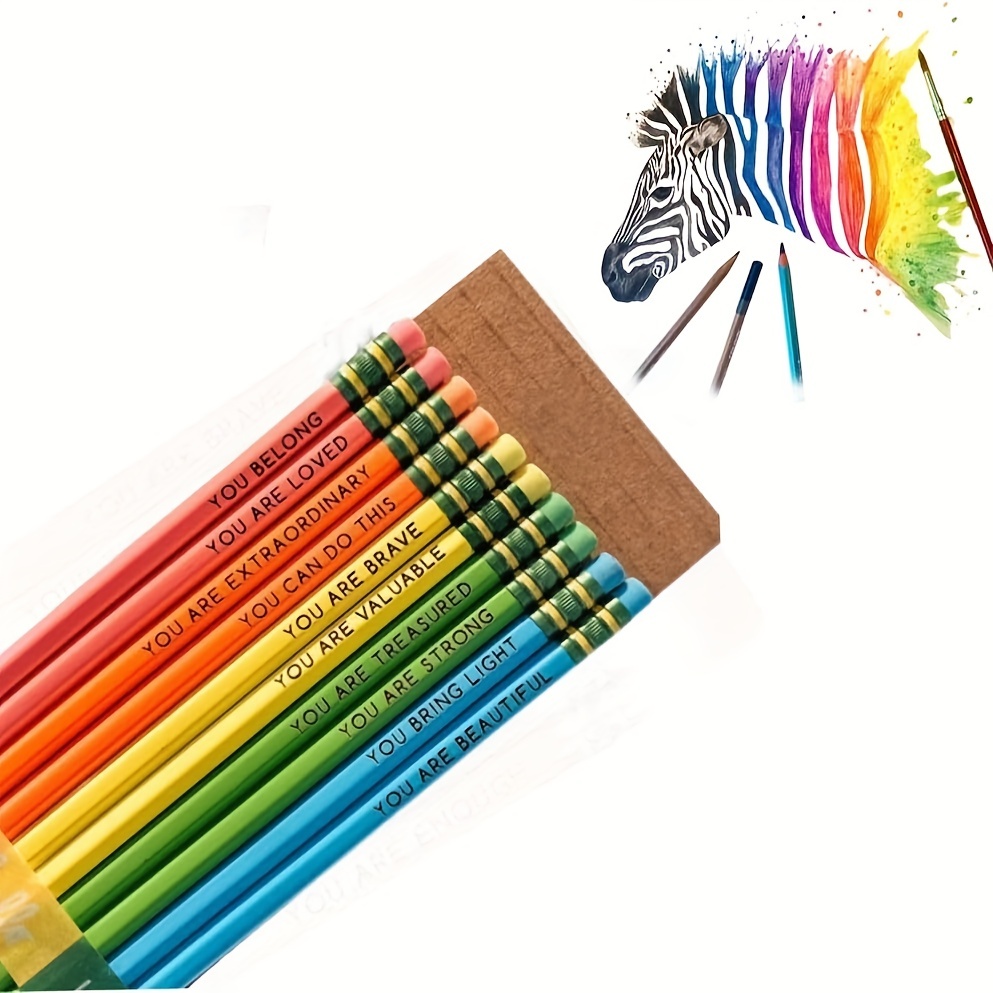 Affirmative Pencil Set Colorful And Wooden Colored Pencil - Temu