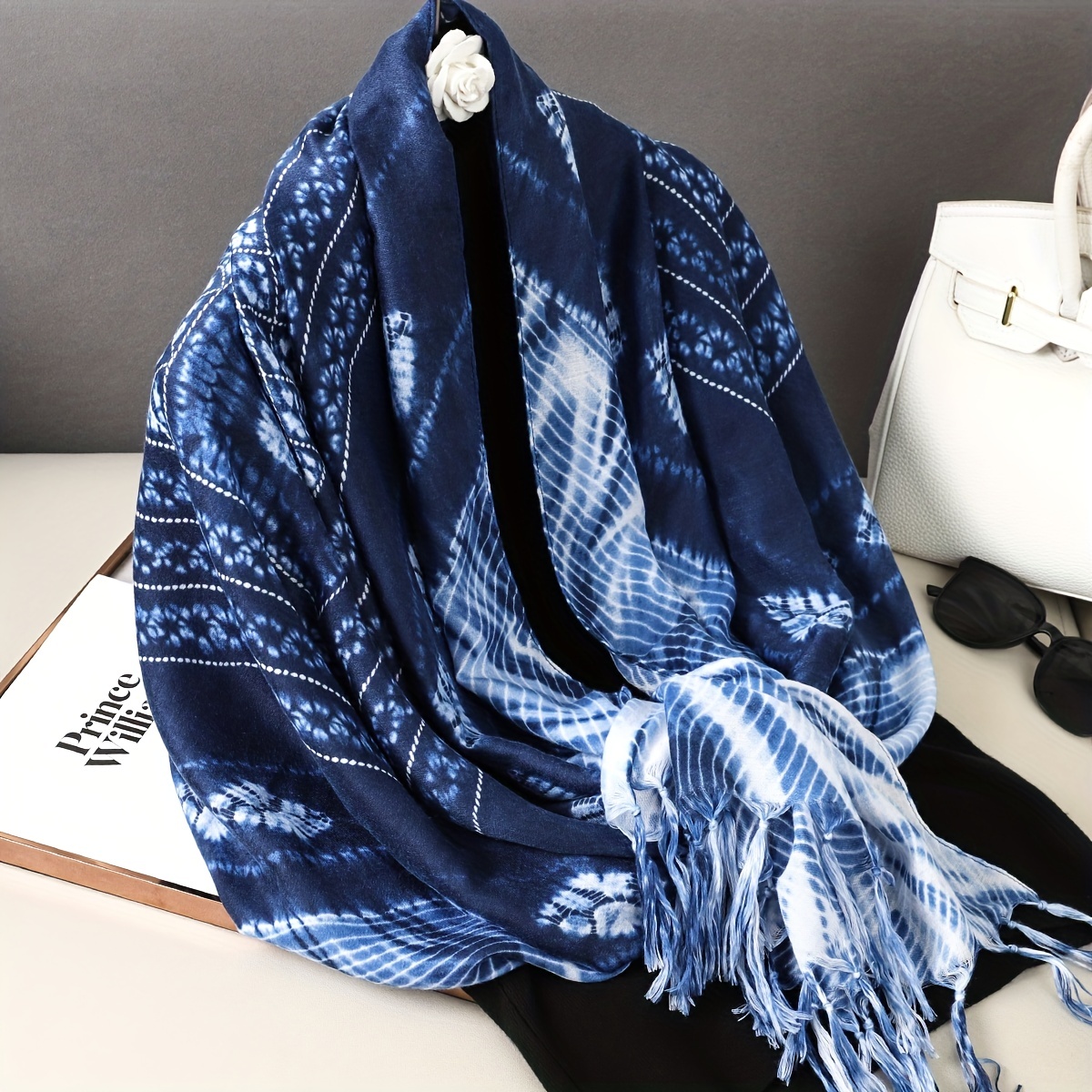 Cobalt Blue Shawl - Temu