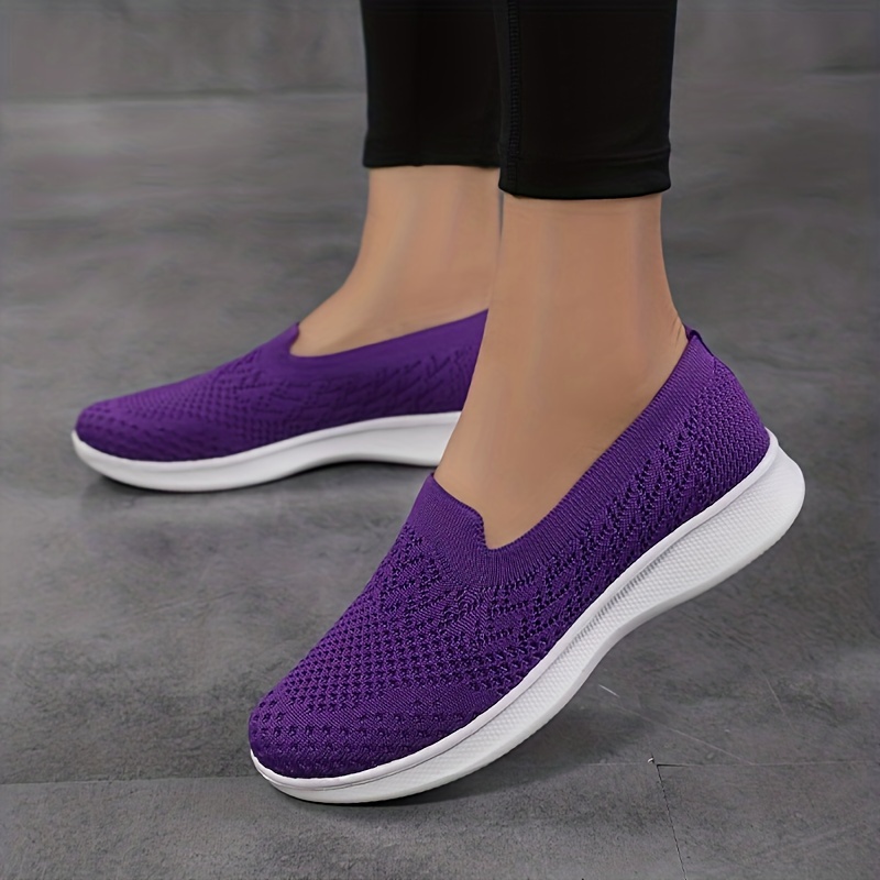 Womens Letter Print Flat Shoes Breathable Flying Woven Slip On Shoes  Lightweight Comfortable Shoes - Women's Shoes - Temu Hungary