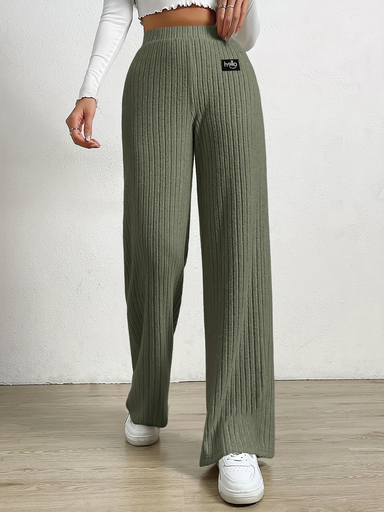 Straight Leg Ribbed Sweatpants