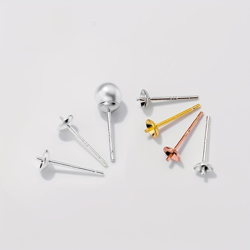 10pcs Stainless Steel Ear Studs Earring Post Base Pins With Ear Backs For  Earrings Jewelry Making Components