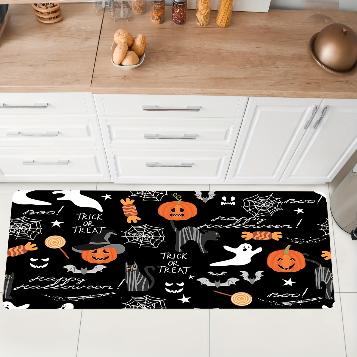 1pc Tappetino Pavimento Cucina Zucca Halloween E Fantasma - Temu Italy