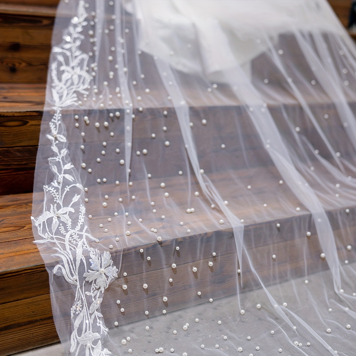 Floral Pearl Edge Veil – The Dress Bride