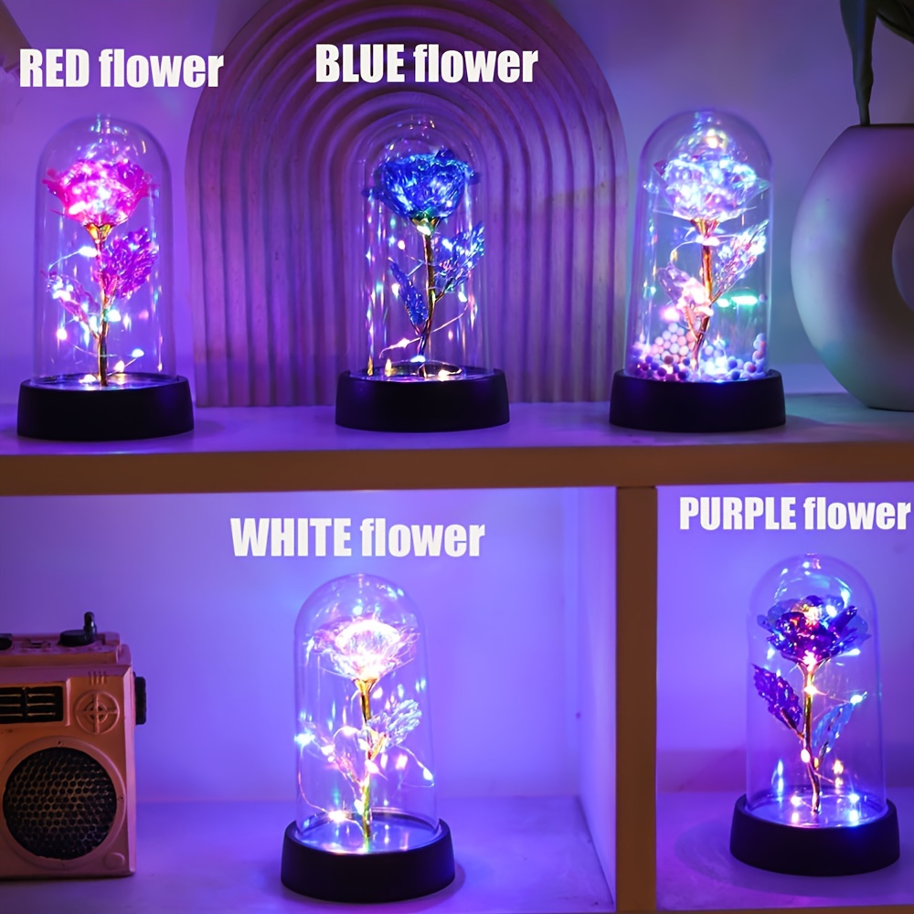 Golden Foil Rose Flower Lamp Decorative Rose Light Ornament - Temu