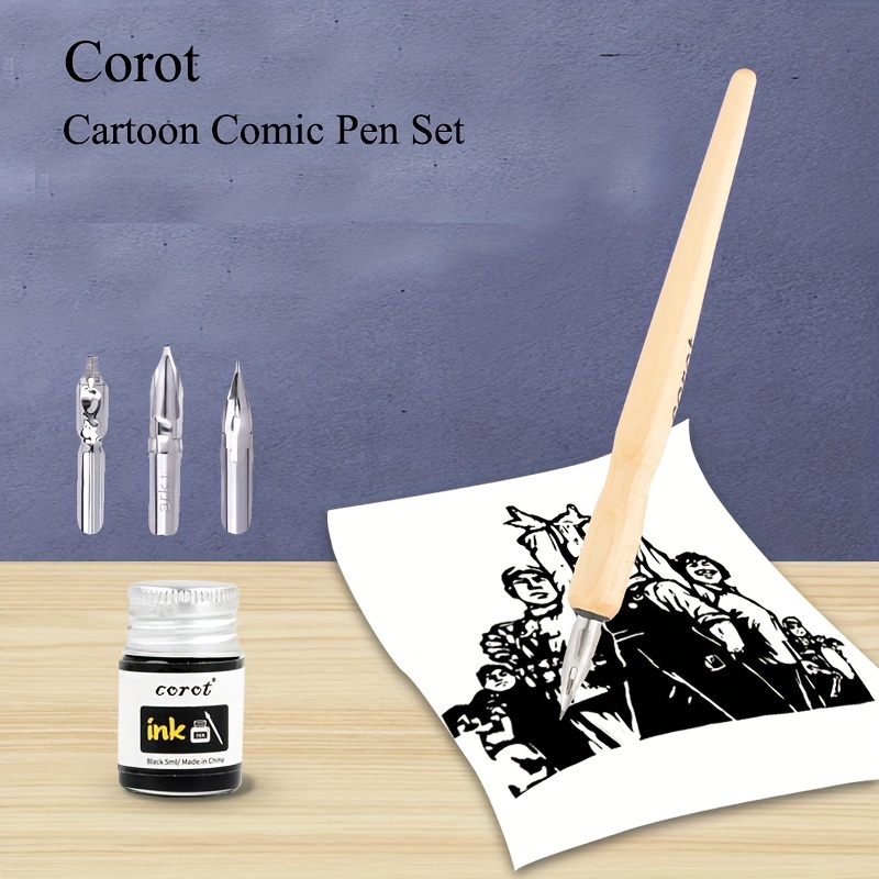 Portable Comic Pen Holders Manga Drawing Cartoon Fountain Pen with Pen Nib  