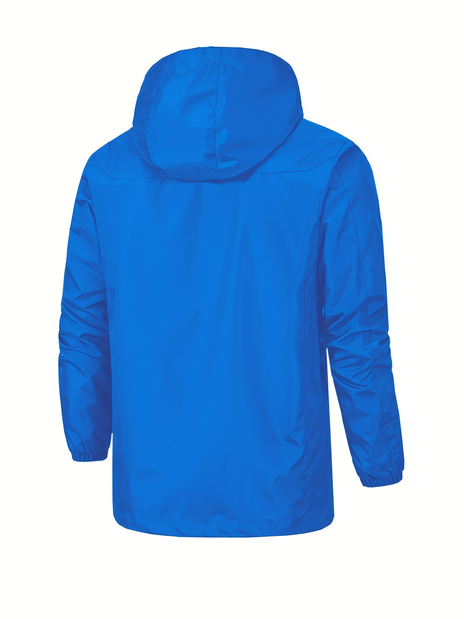 zip-up hooded windbreaker jacket