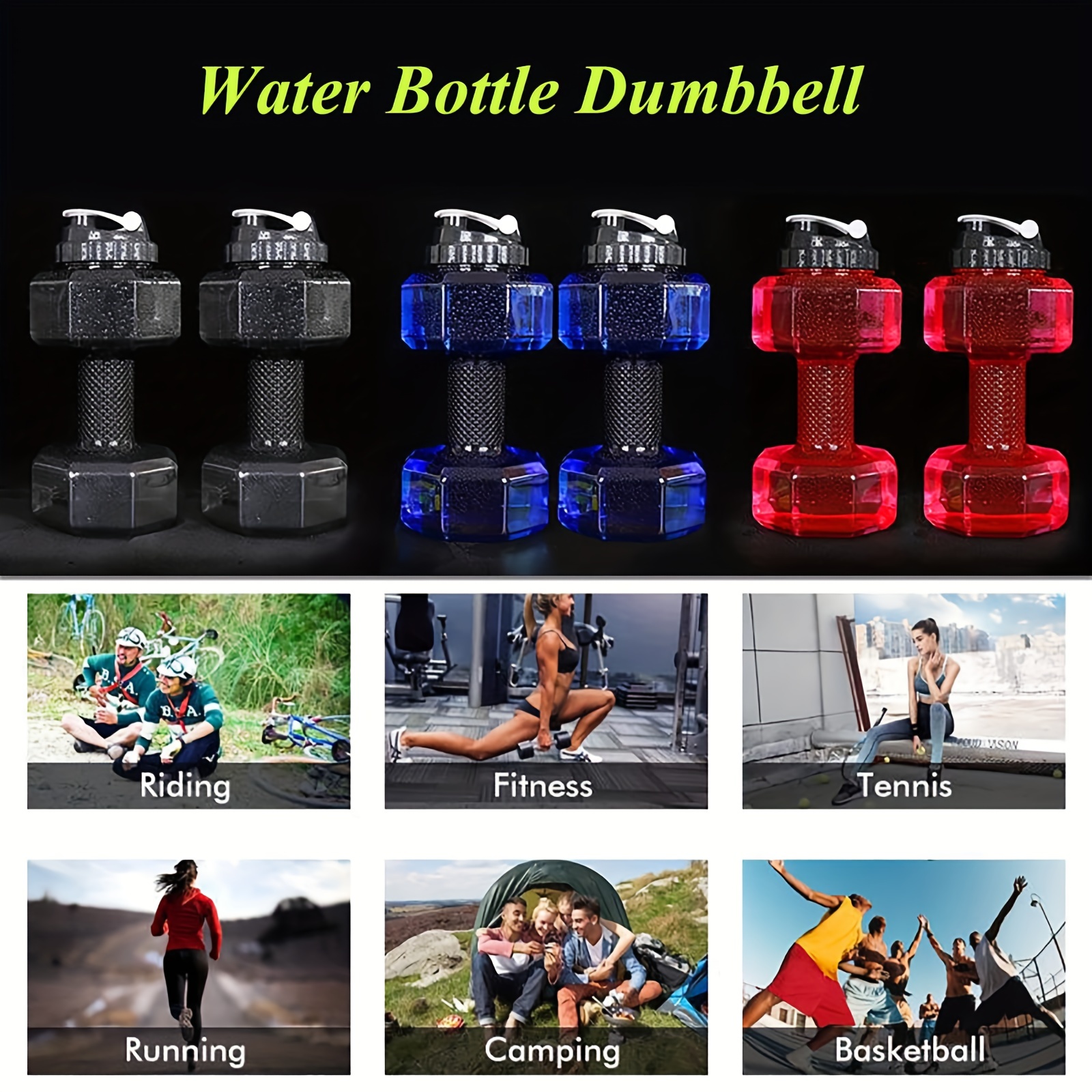 Creative Dumbbell Shaped Water Bottle Large Portable Water Bottle Fitness Exercise  Water Jug For Yoga Running Cycling Camping - AliExpress