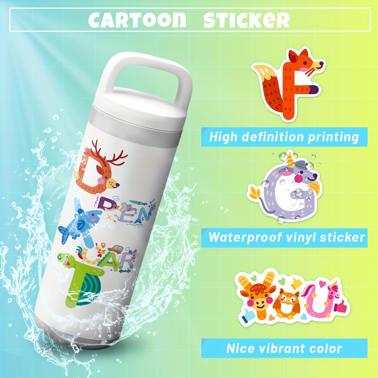 Letter Stickers For Water Bottles - Temu